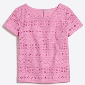 J.Crew Pink Lace Top